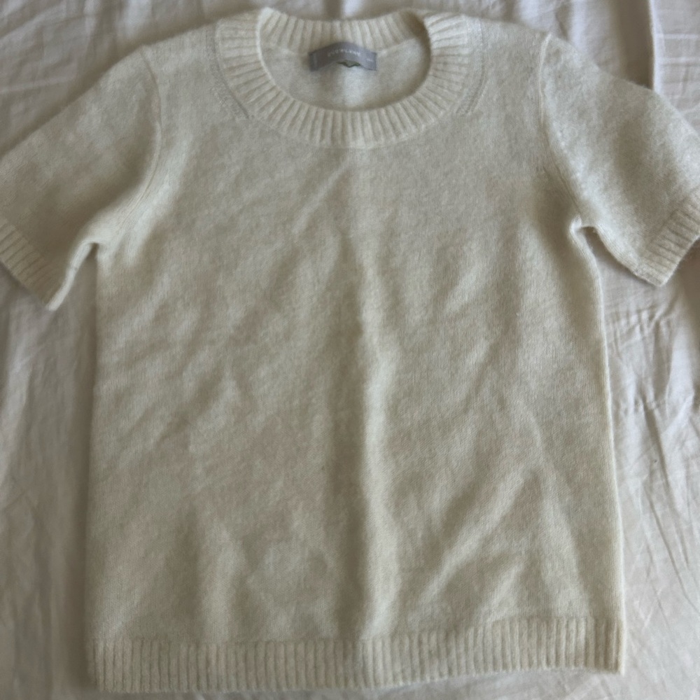 Everlane Cream Alpaca Wool Blend The Alpaca Sweater Tee XXS